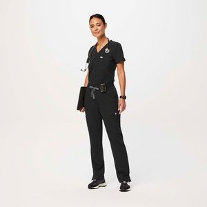 Figs black scrub set high waist tall LT